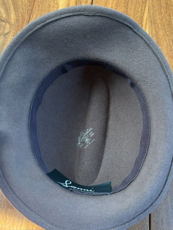 Sonni San Francisco brown vintage wool hat with front veil and velvet trim main image 4